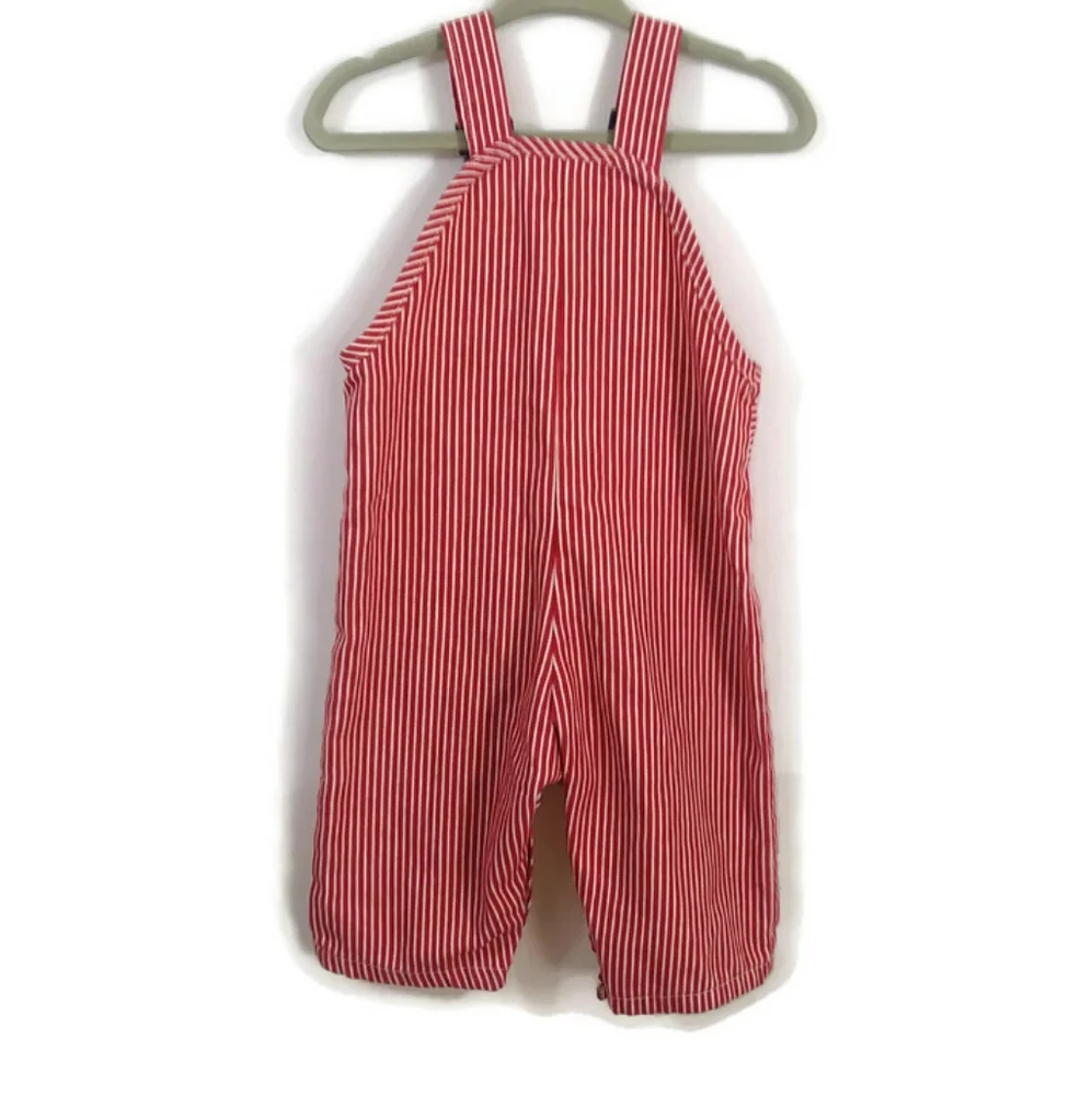 Sears Vintage Infant Pinstripe Railroad Train Jumper Bib Conductor Overalls - Picture 12 of 13